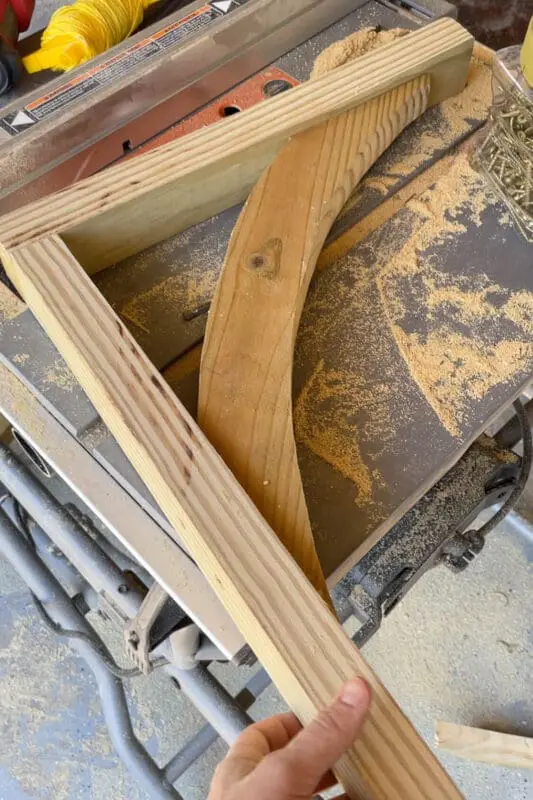 Building a wood corbel for DIY mailbox makeover.